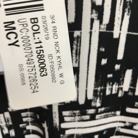 Ny Collection Scoop Neck Embellished Neck Line Top - Picture 3 of 7